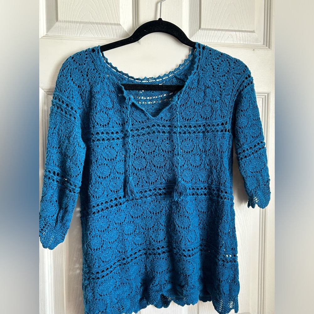 Lucky brand crochet tunic sweater